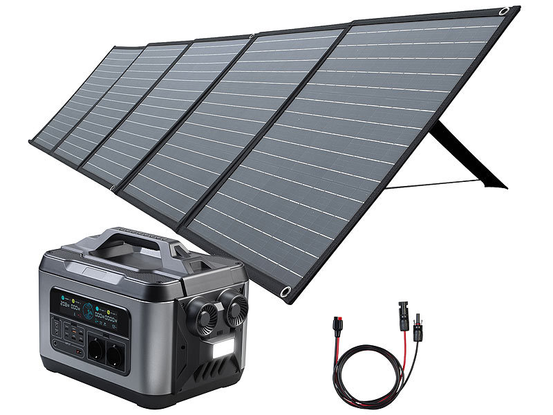revolt Powerstation & Solar-Generator mit 2.240 Wh, 200-W-Solarpanel, 2.200  W
