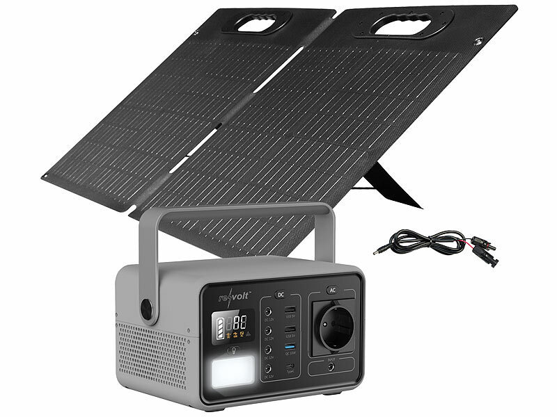 revolt Powerstation & Solar-Generator mit 50-W-Solarpanel, 222 Wh, 200 Watt